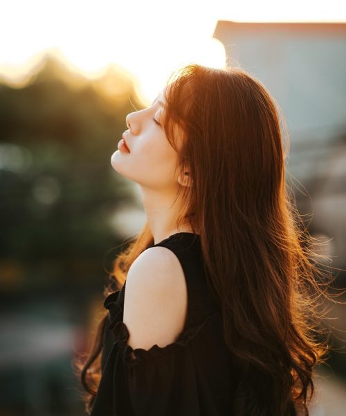 girl, nature, beauty, portrait, profile, sunny, summer, sunshine, sunlight, hair, sad girl, lonely, sad, woman, beautiful